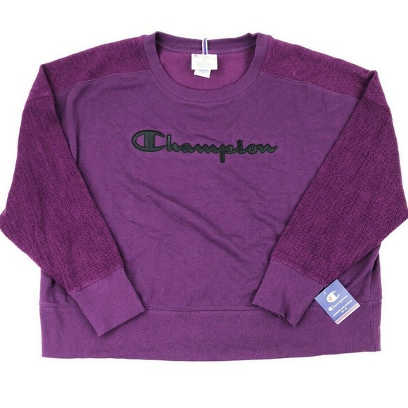 Champion Venetian Purple Plus Heritage Herringbone Sweatshirt Size 1X NWT - Picture 10 of 10